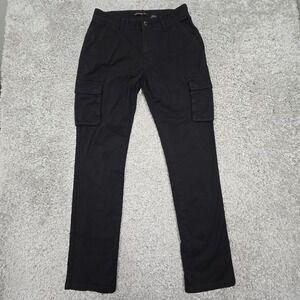 John Varvatos Cargo Pants Mens 30 (Fits 28x31.5) Black Twill Slim Grunge Preppy‎